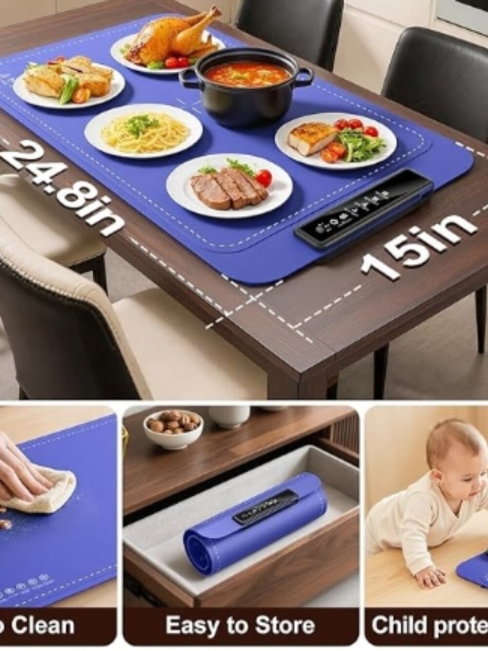 Food Warming Mat / Tray NEW in BOX Blue
